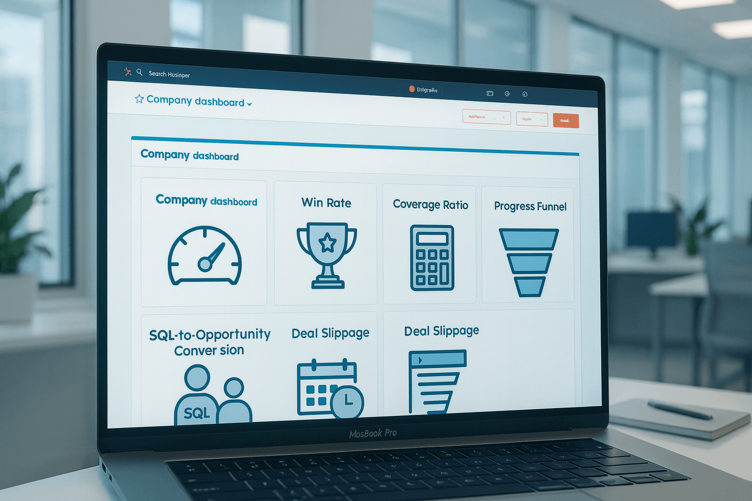 Pipeline metrics dashboard overview RevOps dashboard showing pipeline velocity, win rate, and conversion metrics