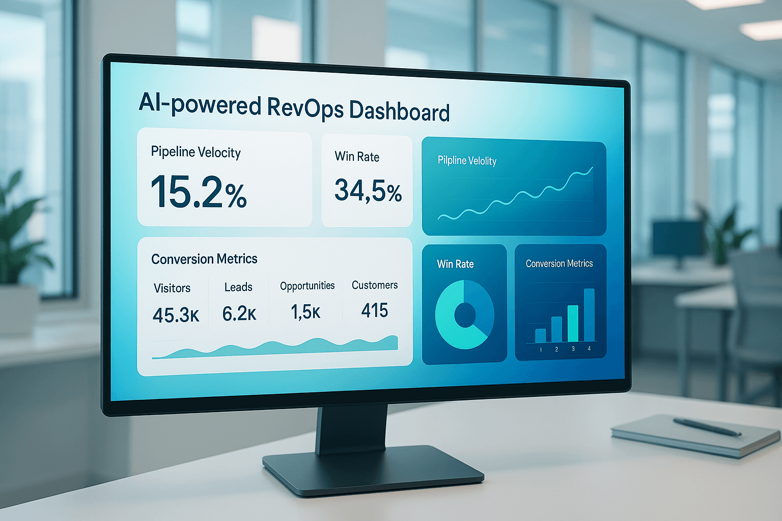 AI-powered RevOps dashboard with pipeline velocity metrics, 2025